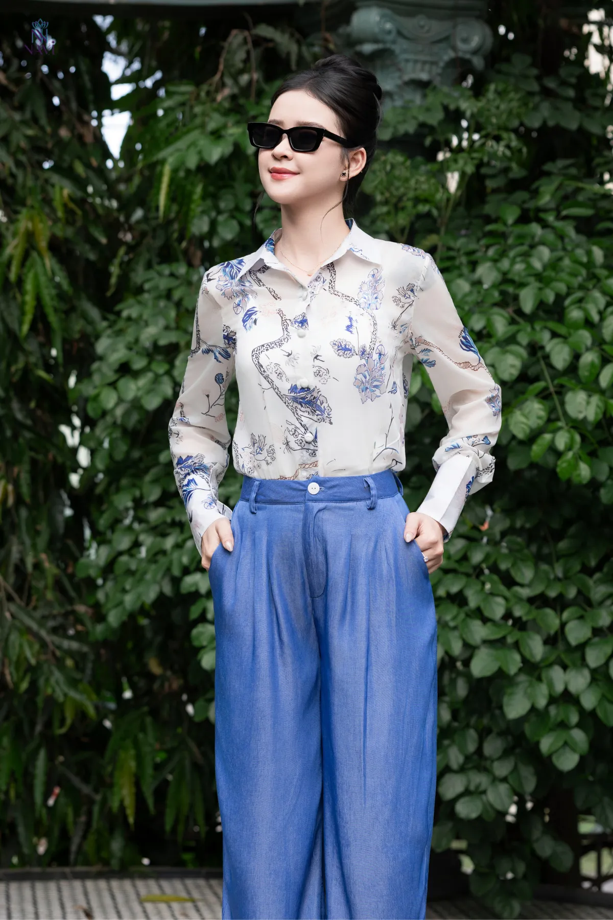 Quần tây ống rộng jean lụa đẹp, thiết kế tôn dáng, vải đẹp